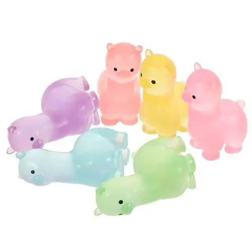 Produktbild: TOYANDONA Miniatur-Alpaka-Figuren Aus Harz – 12 Stück Im Dunkeln Leuchtende Alpaka-Tierfiguren Schaf-Figur Leuchtende Mini-Tierfiguren Alpaka-Spielzeug Cupcake-Topper