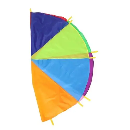 Produktbild: TOYANDONA Regenbogen Fallschirm Mit Griffen Für Junge Mädchen Und Outdoor-Spielplatz-aktivitäten Für Fitness-Training Und Schul-Events