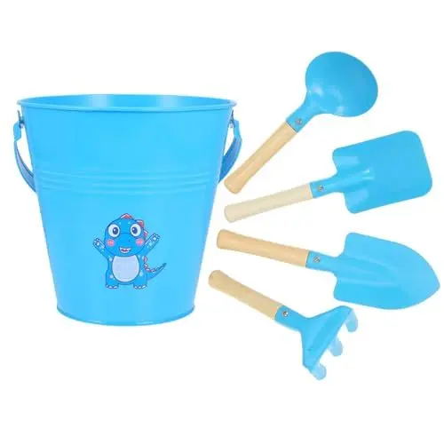 Produktbild: TOYANDONA Sandeimer Und Schaufel-Set Für Kinder 5 Strandeimer Mit Schaufel Sandspielzeug Für Mädchen Und Jungen Gartengeräte Aus Metall Für Sommerpartys Am Strand Am Pool