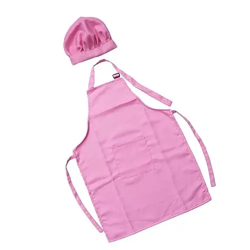Produktbild: TOYANDONA Satz Kinderschürze kinderkochmütze kochmützen für Kinder Kinderkochset Kinder kinderküche Spielset mit Koch und Schürze Kinder Kochen Ärmel Handschelle zum Kochen für Kinder Rosa