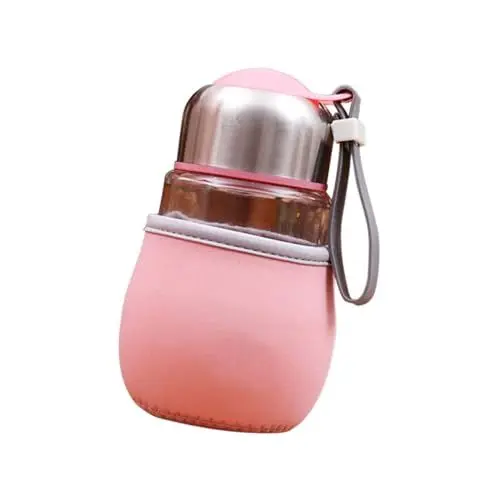 Produktbild: TOYANDONA Sport Trinkflasche Aus Glas Pinguinflasche Mit Mantel Reisewasserflasche Tragbar Für Saft Milch Apfelessig Täglicher Gebrauch
