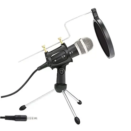 Produktbild: TOYANDONA Kondensator Mikrofon Mit Stativ Und Handyhalterung Für PC Computer Und Vlogging Perfekt Für Gesang Podcasts Und