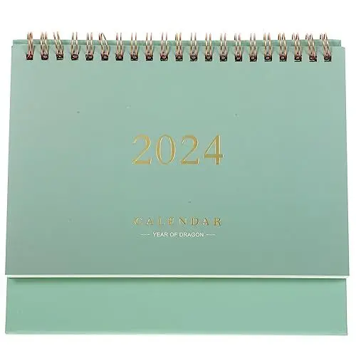 Produktbild: TOYANDONA Tischkalender 2023–2024 Aufklappbarer Monatlicher Tischkalender (7 5 X 6 4) Von Juli 2023 Bis Dezember 2024 Standkalender Für Akademisches Jahr Mit Doppeldrahtbindung Grün