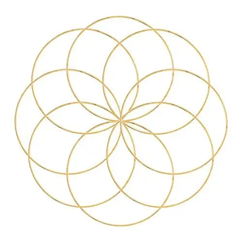 Produktbild: TOYANDONA Ringe Metall Kranz Rahmen: 10cm Makramee Ring DIY Basteln Golden Metallringe 10 Stück Drahtring Handwerk Material Hochzeit Weihnachten Festival Party Dekoration