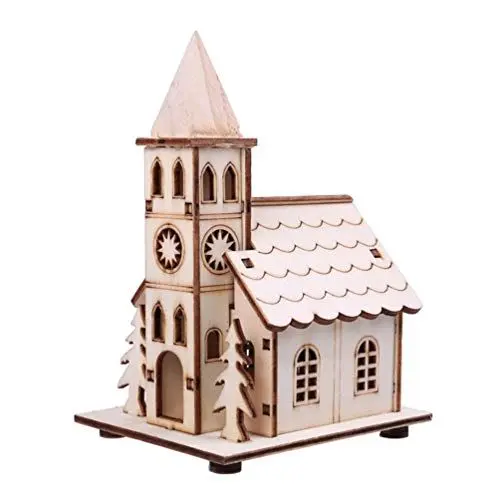 Produktbild: Tomaibaby LED Holz Weihnachtshaus Beleuchtet Winterdorf Haus Weihnachtsdorf Häuser Holzhaus Weihnachtsstadt mit Beleuchtung Weihnachten Dekoration Urlaub Deko Winter