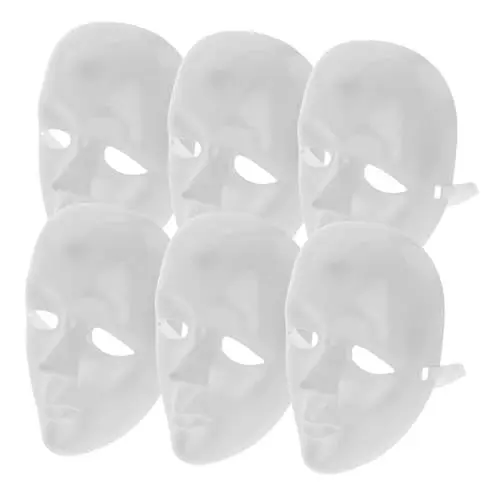 Produktbild: TOYANDONA Weiße Vollgesichtsmaske Für Männer 6 Stück Leere Bemalbare Diy-Bastelmasken Für Männer Maskerade- Aus Kunststoff Cosplay-Halloween-Kostümzubehör