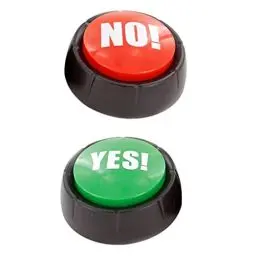 Produktbild: TOYANDONA Yes No Buzzer Ja Nein Knopf: 2 Stücke Kinderspielzeug Set Buzzerspiele Hunde Katzen Tasten Recordable Buttons Sprechtaster für Kinder Party Interaktives Spielzeug Zubehör