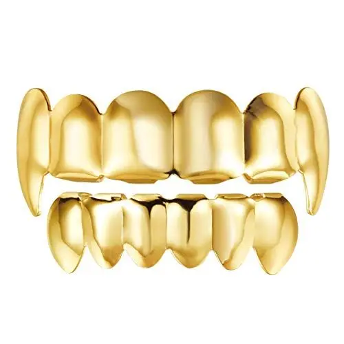 Produktbild: TOYANDONA Zähne Gold Oben Und Unten Set Hip Hop Zähne Grills für Rapper Kostüm