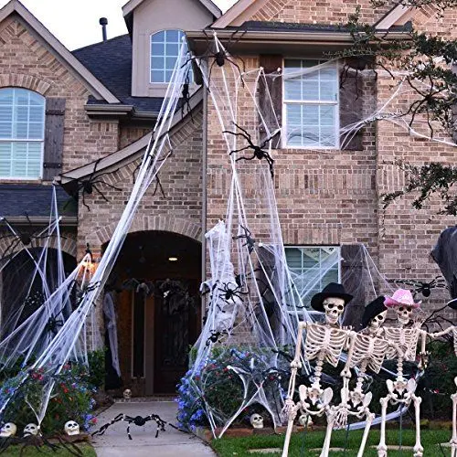 Produktbild: TOYMYTOY Halloween Spinnennetz Cobwebs White Halloween Spider Web Spukhaus Deko Spinnenspinnweben Dekoration Spinnen Weben mit Halloween Dekoration Innen Draussen