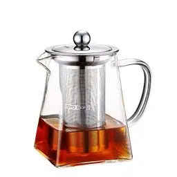Produktbild: TOYO HOFU Teekanne Glas, Teekanne mit Siebeinsatz,Abnehmbare Abdeckung und Filter,Spülmaschinenfest,Hochwertiges Borosilicatglas,Hitzebeständig Borosilikatglas Dickes Glas Teebereiter,600ml