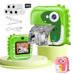 Produktbild: TOYOGO Sofortbildkamera für Kinder, Digitalkamera zum Drucken, 2,4 Zoll Bildschirm, Video 1080P & 24 MP Dual-Linse, 32G SD Karte, Geschenk für Geburtstag und Weihnachten (Grün)