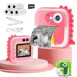 Produktbild: TOYOGO Sofortbildkamera für Kinder, Digitalkamera zum Drucken, 2,4 Zoll Bildschirm, Video 1080P & 24 MP Dual-Linse, APP Bluetooth Link, 32G SD Karte, Geschenk für Geburtstag und Weihnachten