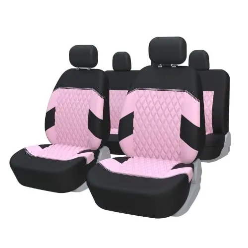 Produktbild: TOYOUN Autositzbezüge Universal Set Rosa - Auto-Sitzbezüge Komplettset - Auto-Sitzschoner/Schonbezüge Universell passende Auto, 2 Vordersitzbezüge, 1 Rücksitzbezug