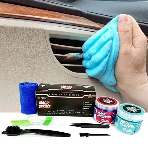 Produktbild: ToysButty 2er-Pack Auto Innenraum Reinigungsgel, Reinigungknete Auto Reinigungsset mit Duft, 4 Bürsten Antistatisch, Tastatur reinigung, Pc Reinigungsgel, büro gadgets, Auto reinigung Zubehör