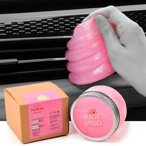 Produktbild: Magic Spruce Auto Reinigungsgel Detailing Kit, Innenraum Auto Reiniger mit High End Erdbeereduft Reinigungsknete im edlen Glas, Staubreinigungsgel für Tastatur Apple Laptop Auto Reinigungsprodukte