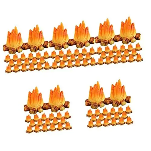 Produktbild: Toyvian 100 STK Feuerschmuck Campingzubehör Miniatur Lagerfeuer Miniatur-Lagerfeuer Miniatur-Spielzeug Mini-Lagerfeuer-Spielzeug Terrarium Gefälschte Flamme Halloween Harz Partybedarf