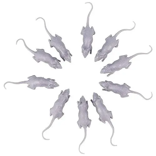 Produktbild: Toyvian 10st Halloween-simulationsmaus Spukhaus Requisiten Gefälschte Halloween Streich Requisiten Gruseliges Streichspielzeug Halloween Party Gefälligkeiten Gecko Weiches Gummi