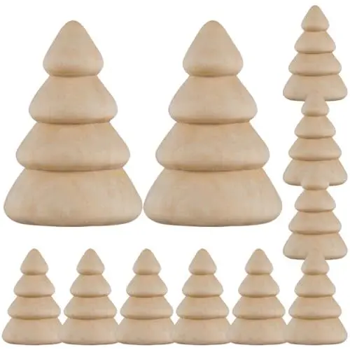 Produktbild: Toyvian Unvollendete Miniatur-holzbäume – 10 Stück Bastelornamente Kinderkunst- Und Heimdekor-projektspielzeug