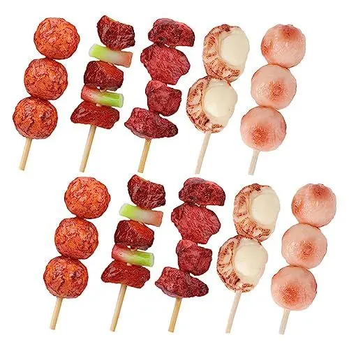 Produktbild: Toyvian 10st Simulierte Grillspieße Grill-kochspielzeug BBQ Kochendes Küchenspielzeug Grill Requisiten Grillspielzeug Gefälschtes Essen Künstlicher Grill Dekorationen PVC Schreibtisch