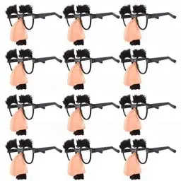 Produktbild: Toyvian 12Pcs Lustige Verkleidung Brille Neuheit Lustige Brille mit Nase Und Schnurrbart für Kinder Erwachsene Halloween Kostümparty Bevorzugt Fotokabinen- Requisiten Brille