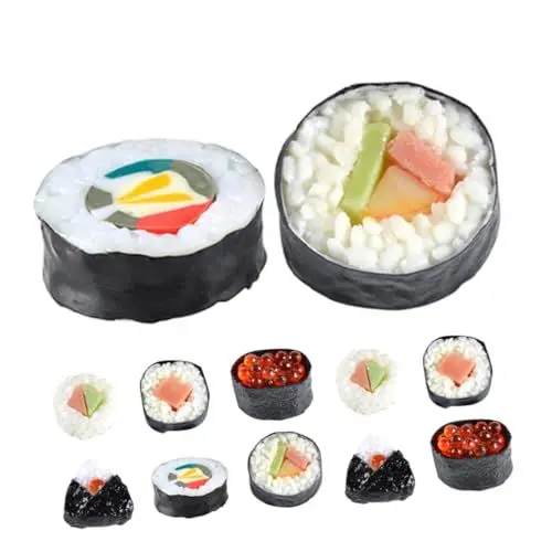 Produktbild: Toyvian 12 Stücke Japanische Sushi Simulation Gefälschte Sushi Lebensmittel Für Restaurant Foto Prop PVC Material Lebensechte Dekorationen