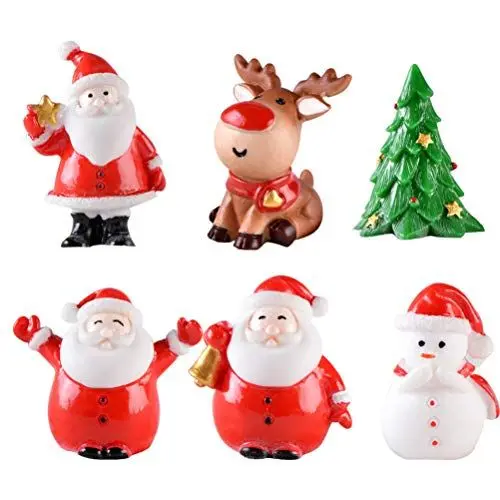 Produktbild: Toyvian 12 Stücke Weihnachten Miniatur Ornament Weihnachtsmann Figur Rentier Schneemann Dekofigur Miniaturfiguren Tischdeko Sukkulenten Bonsai Blumentopf Micro Landschaft Dekoration