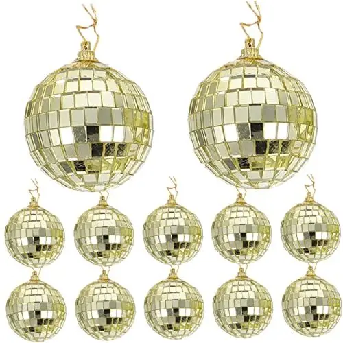 Produktbild: Toyvian 12 Stücke Disco Ornament Sets Spiegel Kugeln Hängende Kugeln für Weihnachten Baum Dekorationen