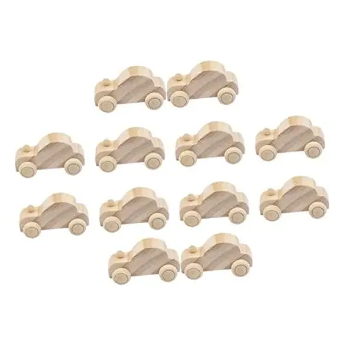 Produktbild: Toyvian 12st Graffiti-Auto Selber Machen Bemalbare Holzautos Holzhandwerk Unvollendet Lackierbare Holzautos 3D-Puzzle-malset 3D-farbpuzzle Spielzeugauto Hölzern Dreidimensional Kind