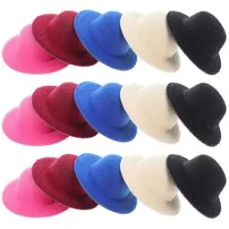Produktbild: Toyvian 15 Stück Mini-Zylinder Sombrero-Hüte Miniatur-Puppenhüte Zum Basteln Kleine Hüte Filze Bunte Kleine Zylinder Diy Handgefertigte Feiertags-Partyhüte