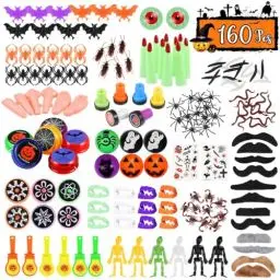 Produktbild: Toyvian 160 Stück Halloween-Neuheiten Squishy-Spielzeuge 20 Muster Halloween-Leckereien Halloween-Partygeschenke Halloween-Leckerei-Preise Süßes Oder Saures Klassenzimmer-Geschenktüten