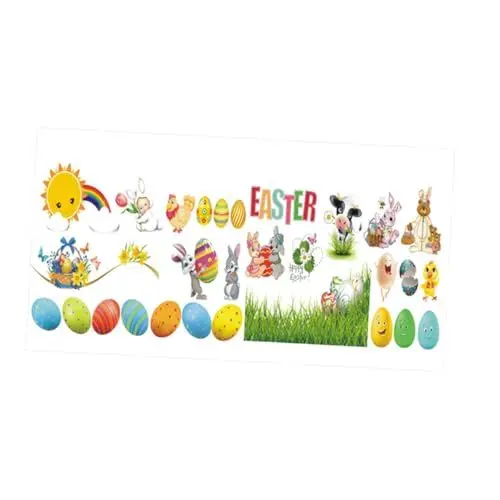 Produktbild: Toyvian Osterhase Und Eier Aufkleber Ostern Wandaufkleber Aufkleber Für Jungen Und Mädchen