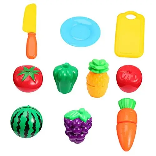 Produktbild: Toyvian 1 Satz 10st Spielzeug Zum Schneiden Von Obst Und Gemüse Gehirn Spielzeug Gemüseschneidespielzeug Schneidespielzeug Für Die Küche Obstspielzeug Spielen Zubehör Lebensmittel Kind