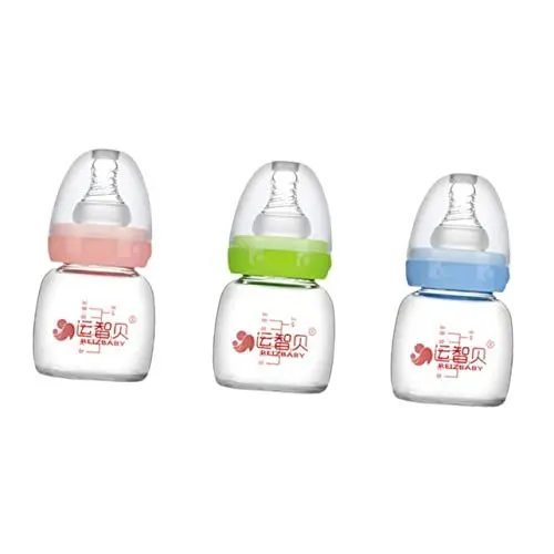 Produktbild: Toyvian 1 Satz Babyflasche Aus Glas Milchflasche Kinderflaschen Stillen Babys Wasserflasche Mama Flaschen Flasche Für Gestilltes Mittleres Bounce-glas Aus Silikon 3st