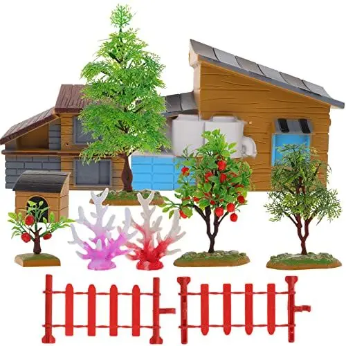 Produktbild: Toyvian 1 Satz Bauernhof-baum-spielzeug Puppenhaus Bauernhof Figuren Miniatur-puppenhaus-bausatz Scheune Bauernhof Spielzeug Gefälschtes Baummodell Mini-figur Kind Puzzle Pvc Märchengarten