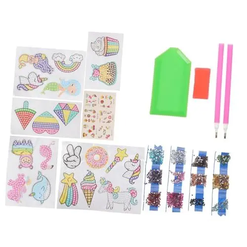 Produktbild: Toyvian 1 Satz Diamant-kinder-aufkleber Einhorn-edelsteinaufkleber Glitzer-einhorn-aufkleber Einhorn-diamantaufkleber Diamant-stickset Kits Für Kinder Heller Diamant Strasssteine Kleinkind