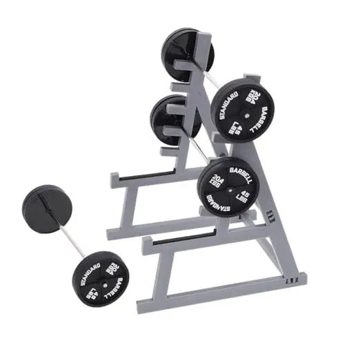Produktbild: Toyvian 1 Satz Fitness-langhantel-Ornamente Hantel Dekoration Puppenhaus-Fitness-Accessoire Hantelbank Mit Gewichten Gewichtshalter Für Langhanteln Puppenhaus-langhantel Plastik Black