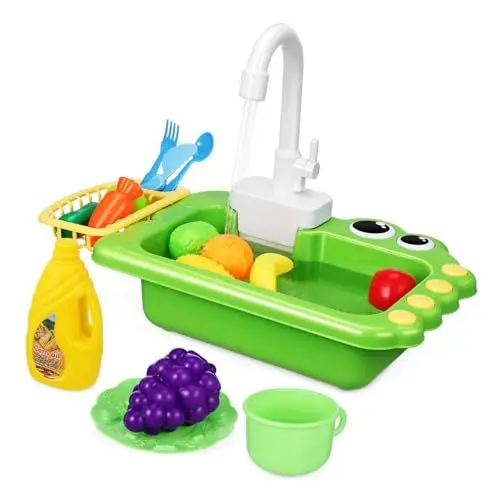 Produktbild: Toyvian 1 Satz Geschirrspüler Für Kinder Spielzeugküchenspüle Kinder Spielen Waschbecken Küchenspüle Spielzeug Kinder Sinken Mit Fließendem Wasser Spielzeugwaschbecken Mit Wasser Plastik