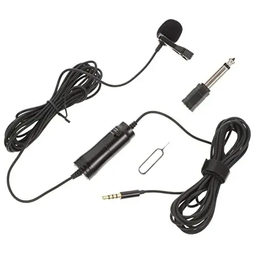 Produktbild: Toyvian 1 Satz Lavalier-mikrofon Clip-instrumentensender Saxophon-mikrofon Kabelgebundenes Clip-mikrofon Clip-on-Revers -Streaming-mikrofon Trompetenmikrofon Hornmikrofon Black Plastik