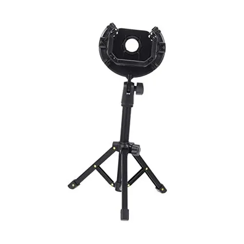 Produktbild: Toyvian 1 Satz Mikrofonstativ Stativmikrofonhalter Shockmount Mikrofonständer Schreibtischstativ Klappbare Mikrofonhalterung Tischmikrofonhalter Tischmikrofon Stativ Black Metall