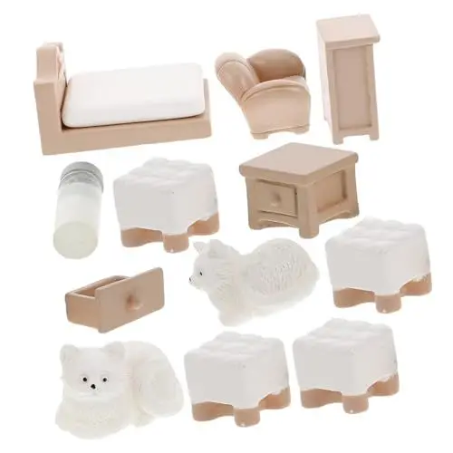 Produktbild: Toyvian 1 Satz Mini-möbelset Mini Möbel Puppenhaus Mini-hausschreibtisch Mini-Schreibtisch Puppenhaus-möbelset Moderne Puppenstubenmöbel Puppenhaus-miniaturmöbel Miniatur-tischmodell Harz