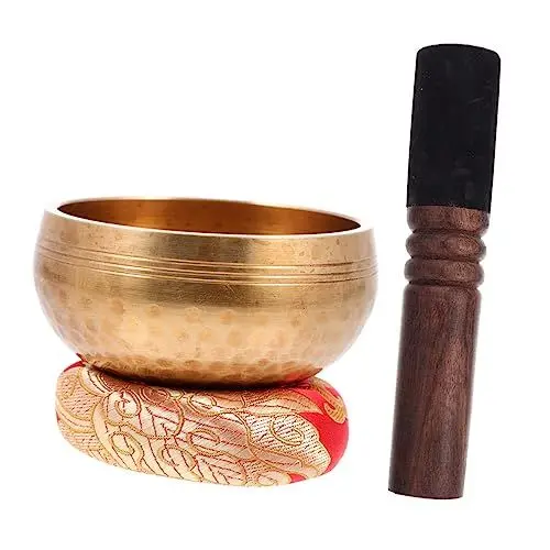 Produktbild: Toyvian 1 Satz Yoga-Meditationsschale Handwerk tibetische Schüssel Klangschale einzigartig Chakra-Schalen Gong bürodeko büro dekoration Buddhismus Versorgung Meditationsmusikschale Kupfer