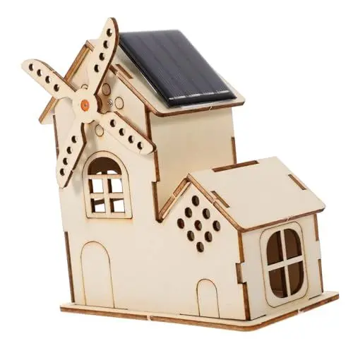Produktbild: Toyvian DIY-solarwindmühle Holz Bausatz Junge Mädchen Experiment Spielzeug Solarbetrieben Selbstmontage Wissenschaftsbausatz
