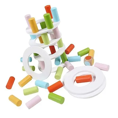 Produktbild: Toyvian 1 Set Holzstapel Balancierspiel Konstruktionsspielzeug Aus Hochwertigem Ideales Geschicklichkeitsspiel Für Und Erwachsene Fördert Feinmotorik Und Teamgeist Perfekt Für
