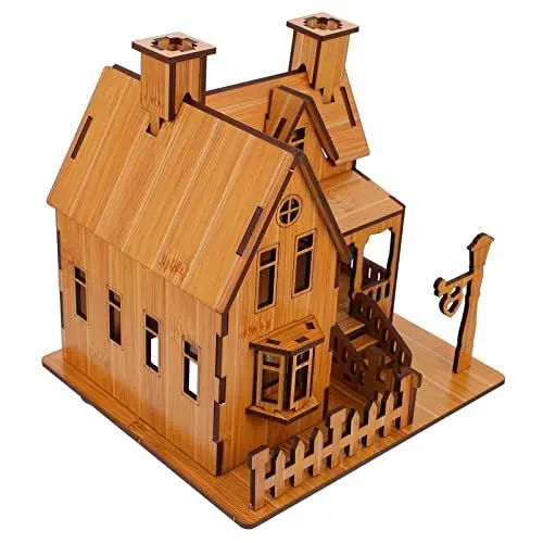 Produktbild: Toyvian 1stk 3D- -Puzzle Weihnachtshaus Rätsel Weihnachtsdekoration Der Kirche Weihnachtskamin-mittelstücke 3D-Puzzle-Spielzeug 3D-gebäuderätsel Süßigkeitentasche Holz Kind Weihnachten