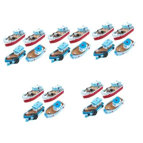 Produktbild: Toyvian 20 STK Fischerbootverzierungen Harz Fischen Decoraciones para Sala De Casa Harz-miniboot Segelboot Kuchendekoration Nautisches Bootsmodell Mini-segelboot Hawaii Das Mittelmeer Büro