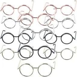 Produktbild: Toyvian 20 Stücke Kleine Puppe Brille Metalldraht Rand Klare Linse Brillen Stoff Puppe Verkleiden Brillen Für Puppen Haustiere Kostüm Cosplay