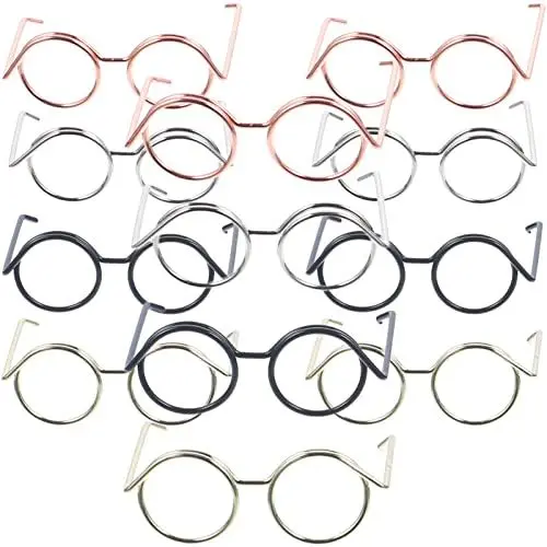 Produktbild: Toyvian 20 Stücke Kleine Puppe Brille Metalldraht Rand Klare Linse Brillen Stoff Puppe Verkleiden Brillen Für Puppen Haustiere Kostüm Cosplay
