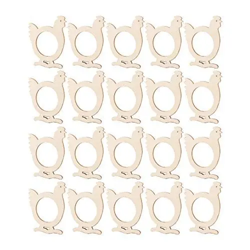 Produktbild: Toyvian 20st Urlaub Serviettenringe Party Serviettenringe Schnallen Für Tierservietten Ostern-partyversorgungen Ostern Serviettenringe Geschenk Bankett Esstisch Kaninchen Aus Holz