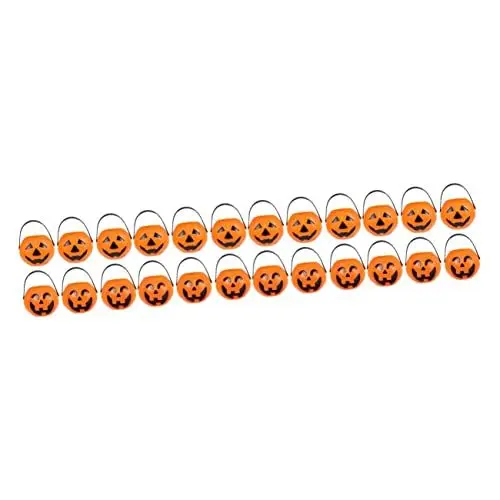 Produktbild: Toyvian 24 Stk Kürbis-dekor Halloween-kürbis Halloween-laterneneimer Spielzeuglaterne Kürbis-halloween-eimer Kürbiseimer Anzünden Kürbiseimer Für Süßes Oder Saures Kind Snack Tragbar