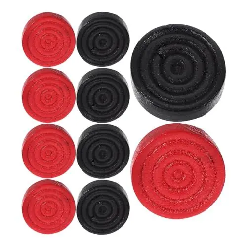 Produktbild: Toyvian 24stücke Holzspielsteine Für Dame Und Schach Runde Spielsteine Schwarze Und Rote Zubehör Für Brettspiele Und Lernspielzeug